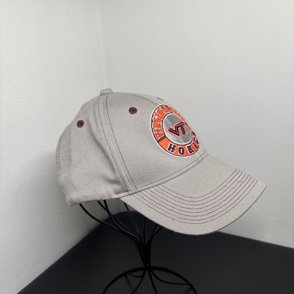 Virginia Tech Nike Hat Swoosh Flex Baseball Cap Gray Hokies Maroon Orange VT - Picture 2 of 7
